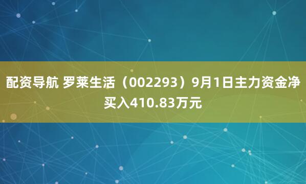 配资导航 罗莱生活（002293）9月1日主力资金净买入410.83万元